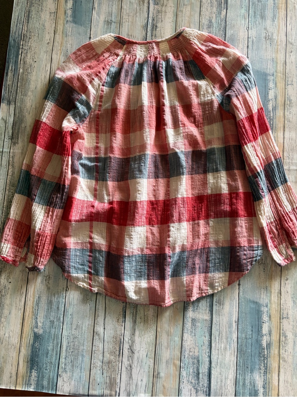 Lucky Brand Women's Plaid Button Down 3 Quarter Sleeve Size Small - Picture 5 of 6